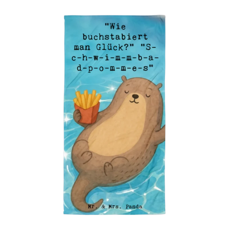XL Badehandtuch Otter Schwimmbad Pommes Design