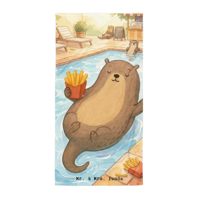 XL Badehandtuch Otter Schwimmbad Pommes Design