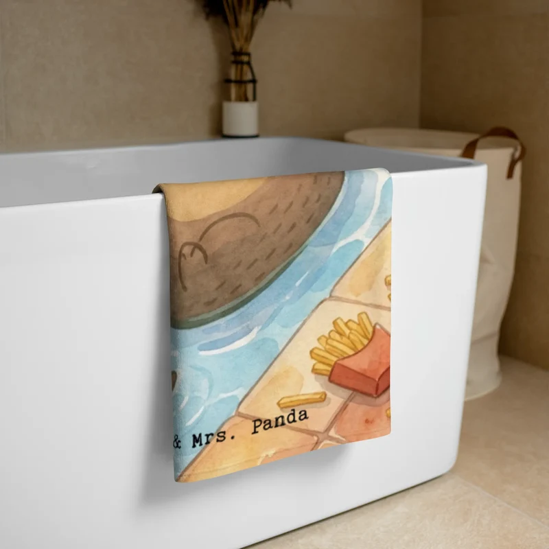 XL Badehandtuch Otter Schwimmbad Pommes Design