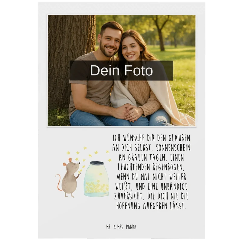 Personalisierte Foto Postkarte Maus Sterne