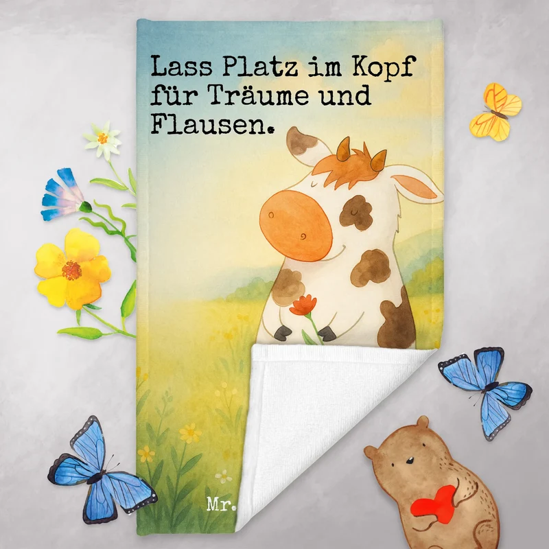 Gästehandtuch Kuh Design