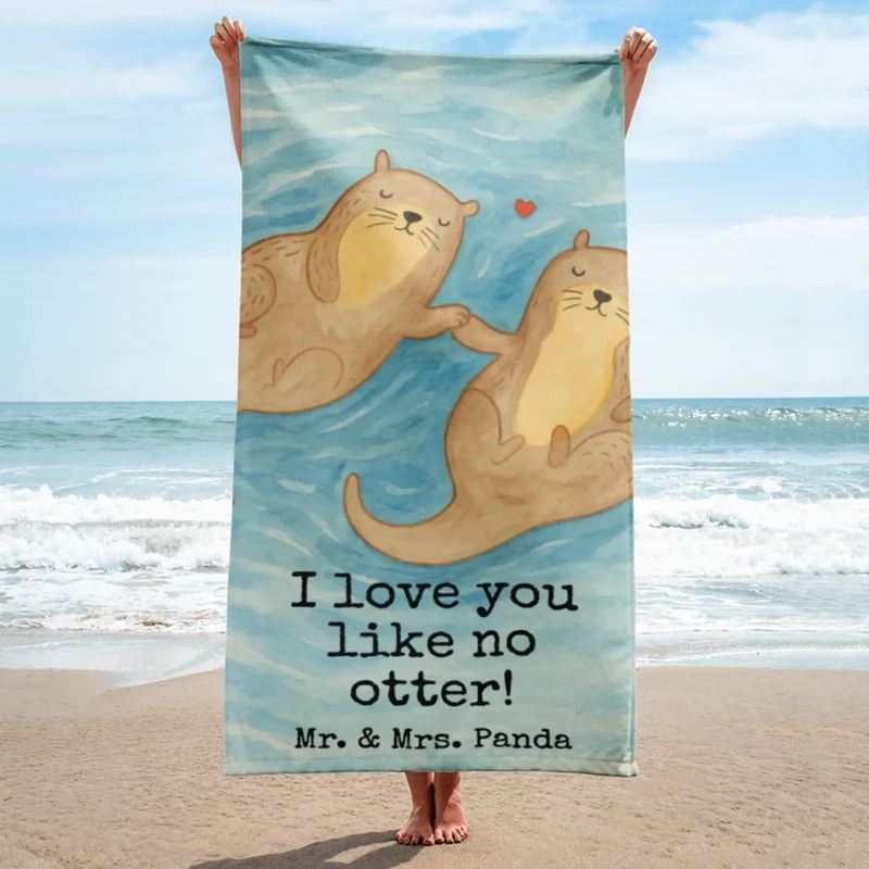 XL Badehandtuch Otter Hände halten Design