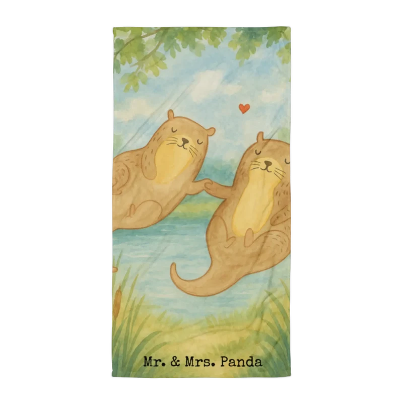 XL Badehandtuch Otter Hände halten Design