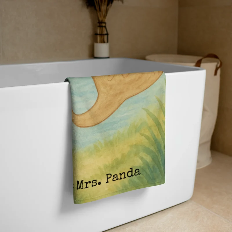 XL Badehandtuch Otter Hände halten Design