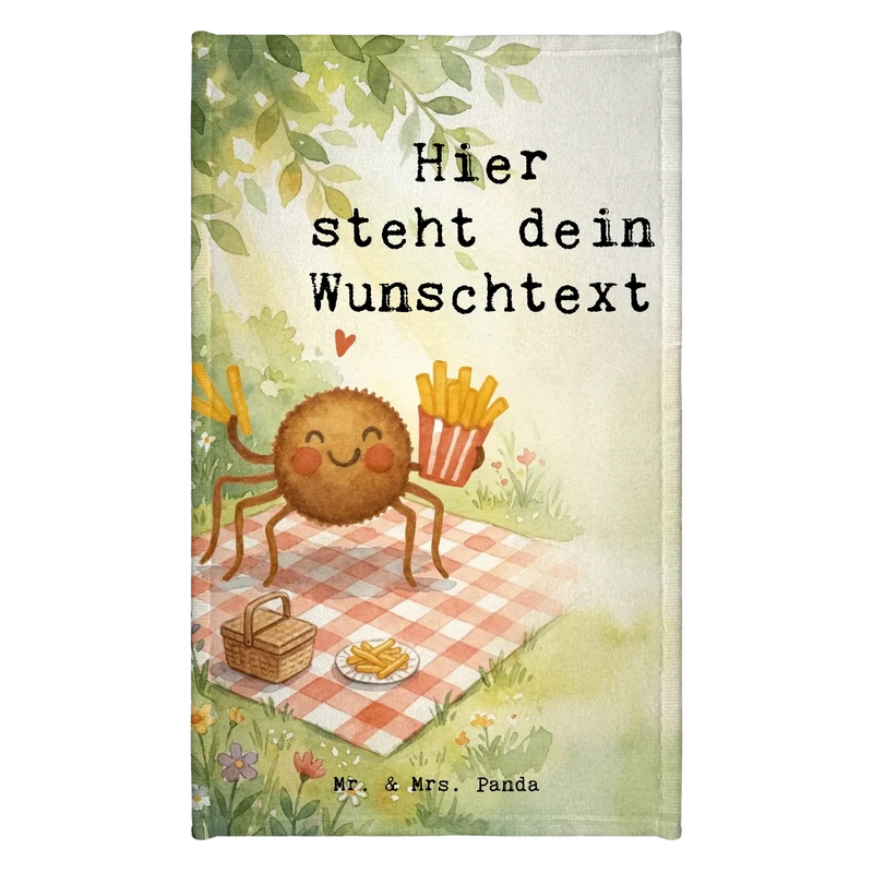 Personalisiertes Gästehandtuch Spinne Agathe Pommes Design