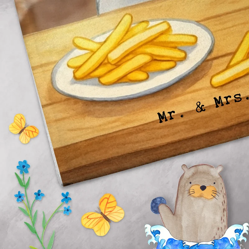 Personalisiertes Gästehandtuch Panda Pommes Gebet Design