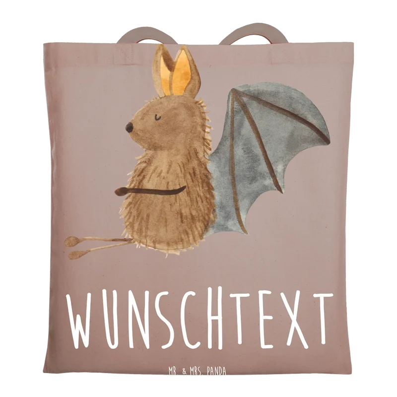 Personalisierte Foto Tragetasche Fledermaus Sitzen