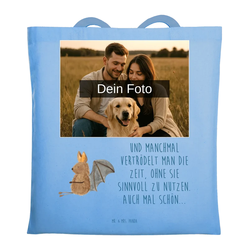 Personalisierte Foto Tragetasche Fledermaus Sitzen
