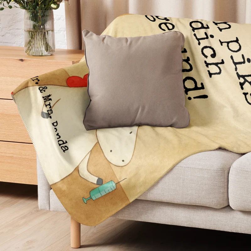 Sherpa Kuscheldecke Einhorn Krankenschwester Design
