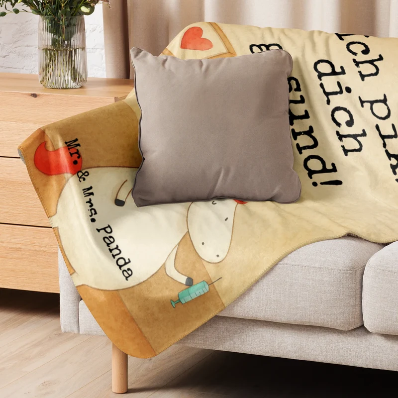 Sherpa Kuscheldecke Einhorn Krankenschwester Design