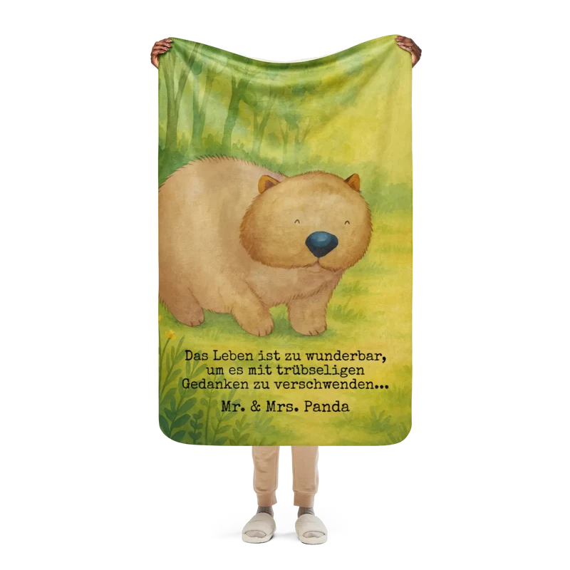Sherpa Kuscheldecke Wombat Design