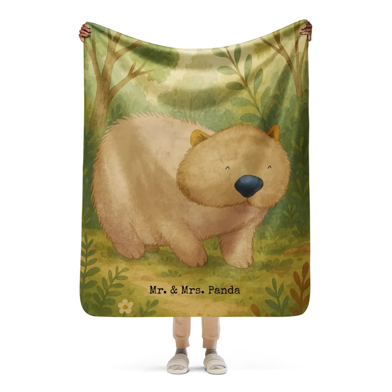 Sherpa Kuscheldecke Wombat Design