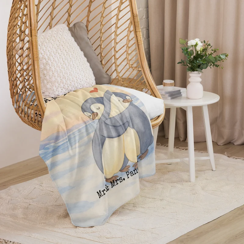 Sherpa Kuscheldecke Pinguine Kuscheln Design