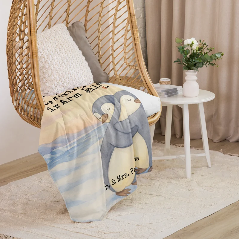 Sherpa Kuscheldecke Pinguine Kuscheln Design