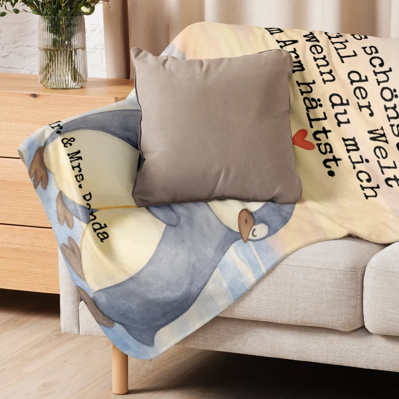 Sherpa Kuscheldecke Pinguine Kuscheln Design