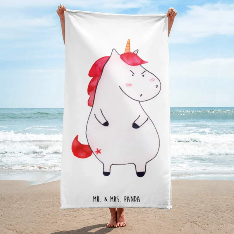 XL Badehandtuch Einhorn Wut