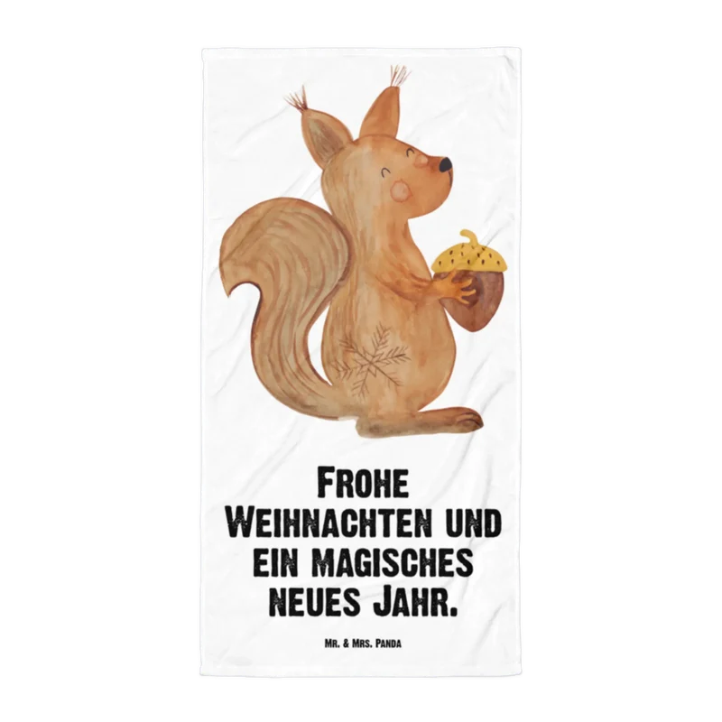 XL Badehandtuch Eichhörnchen Weihnachtszeit