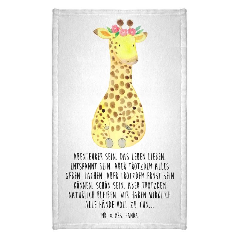 Gästehandtuch Giraffe Blumenkranz