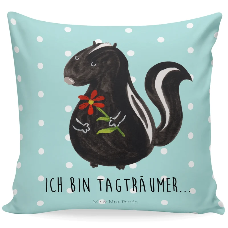 40x40 Kissen Stinktier Blume