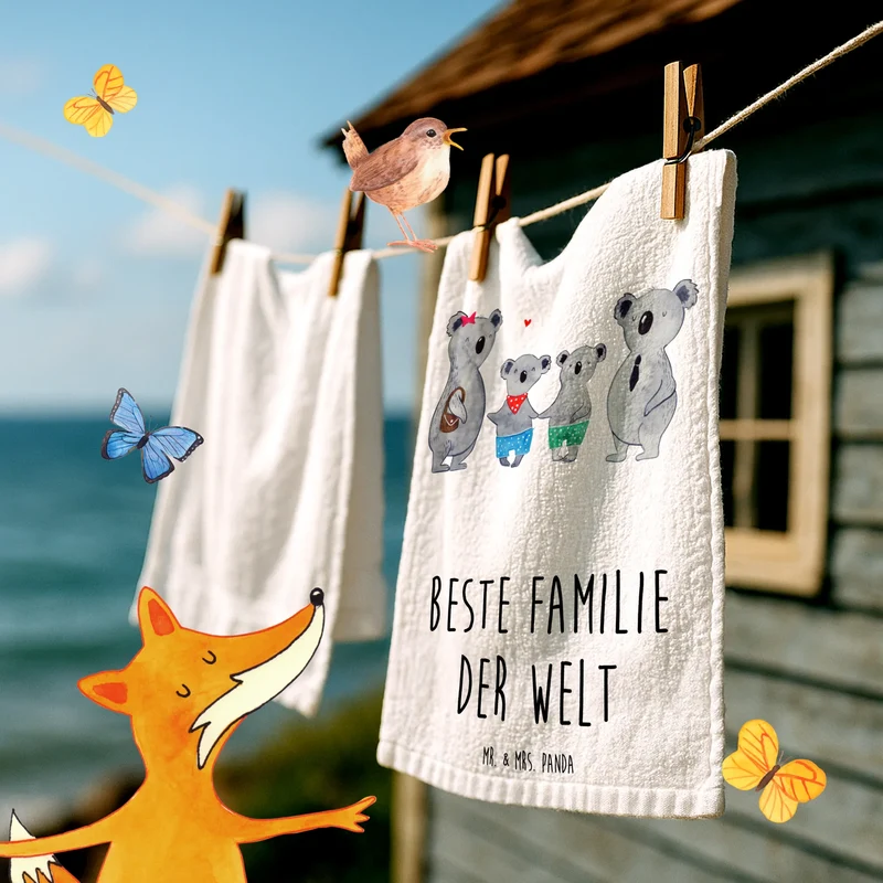Gästehandtuch Koala Familie zwei