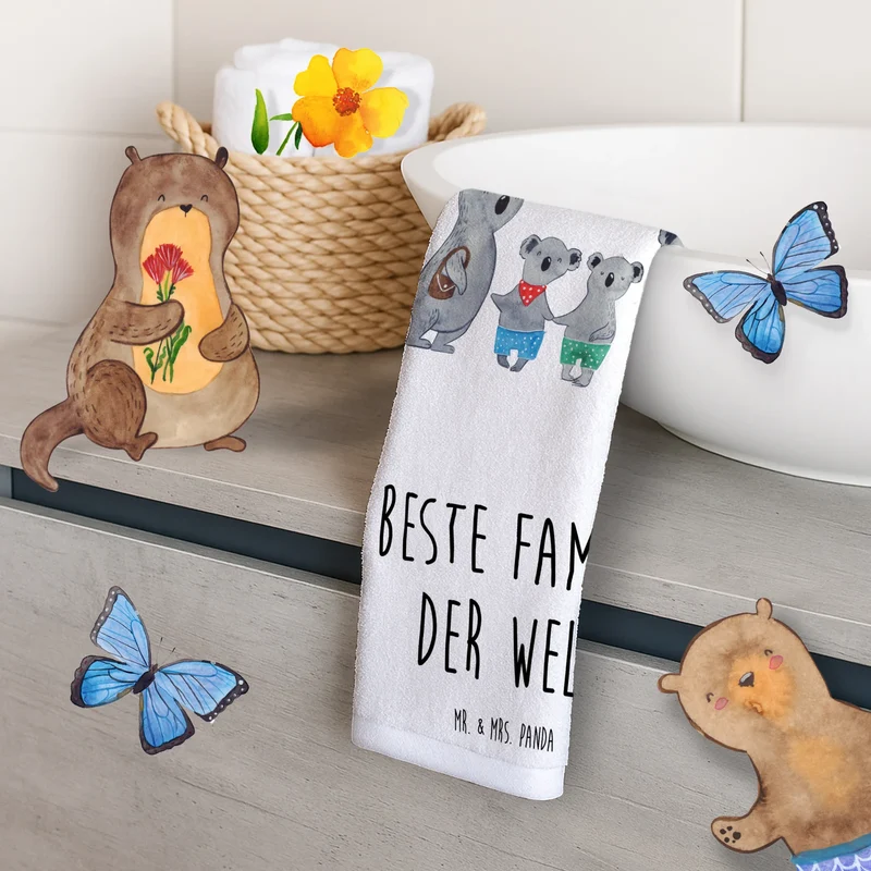Gästehandtuch Koala Familie zwei