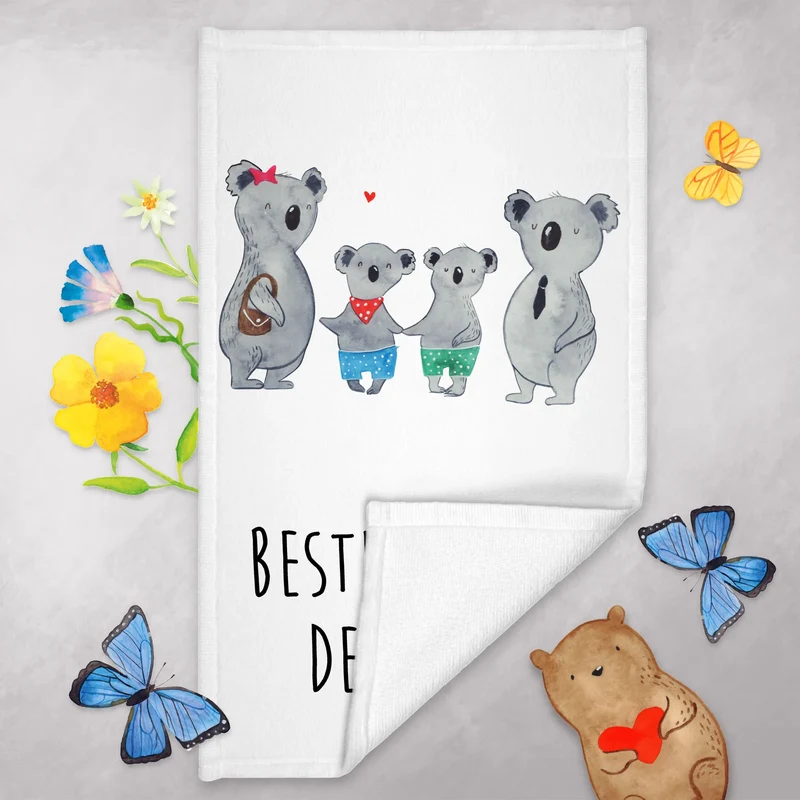 Gästehandtuch Koala Familie zwei