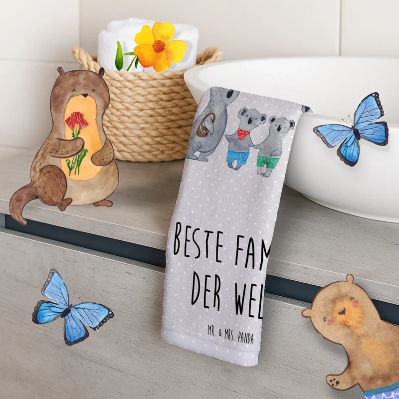 Gästehandtuch Koala Familie zwei