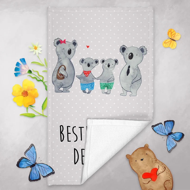Gästehandtuch Koala Familie zwei