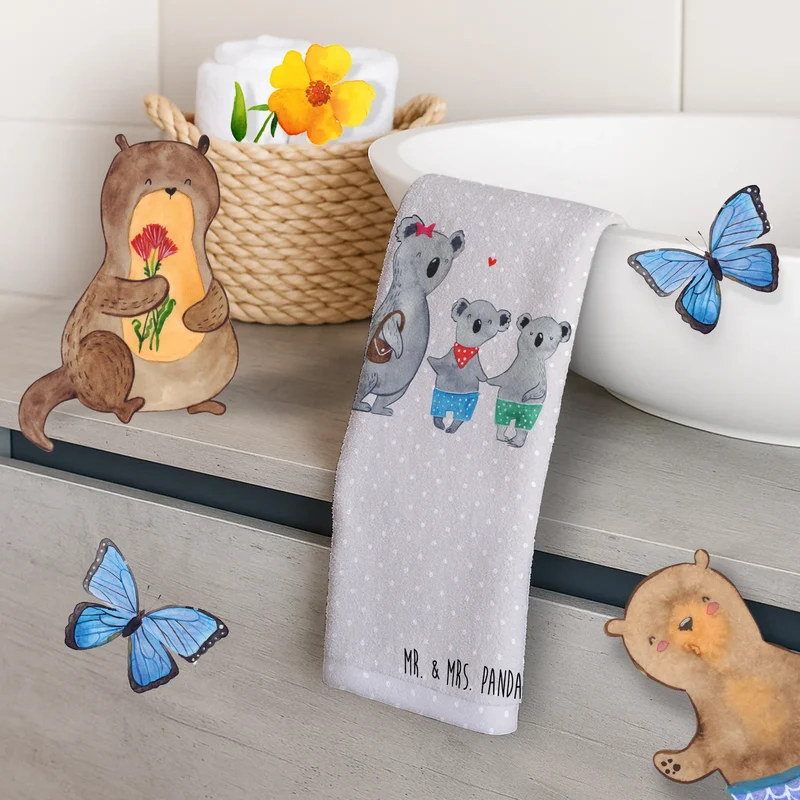 Gästehandtuch Koala Familie zwei