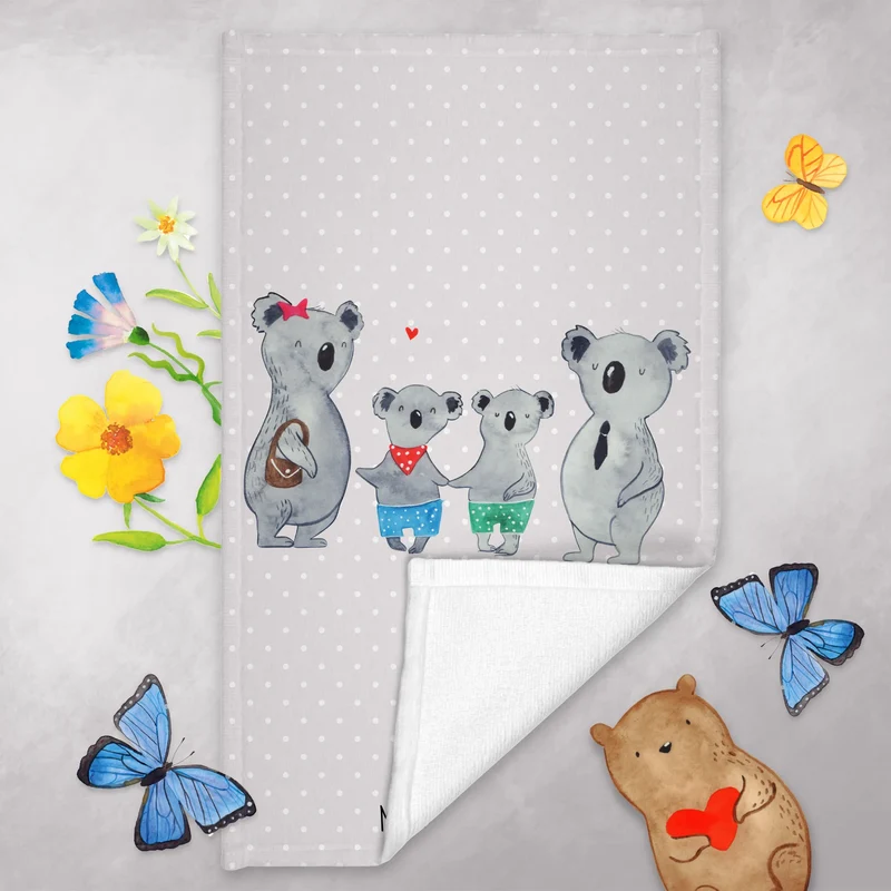 Gästehandtuch Koala Familie zwei