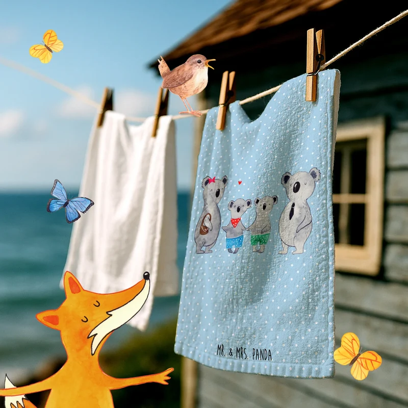 Gästehandtuch Koala Familie zwei
