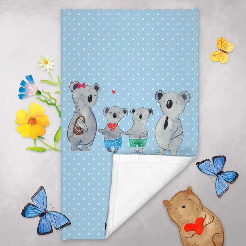 Gästehandtuch Koala Familie zwei