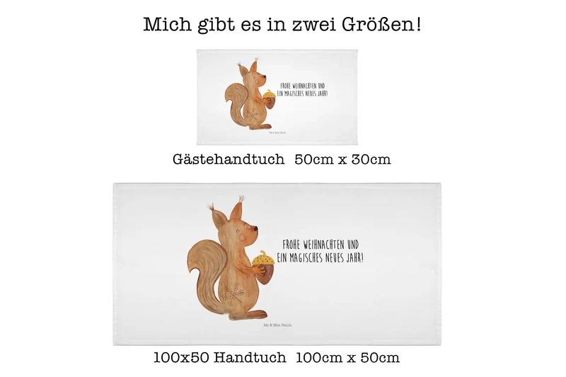 Gästehandtuch Eichhörnchen Weihnachtszeit