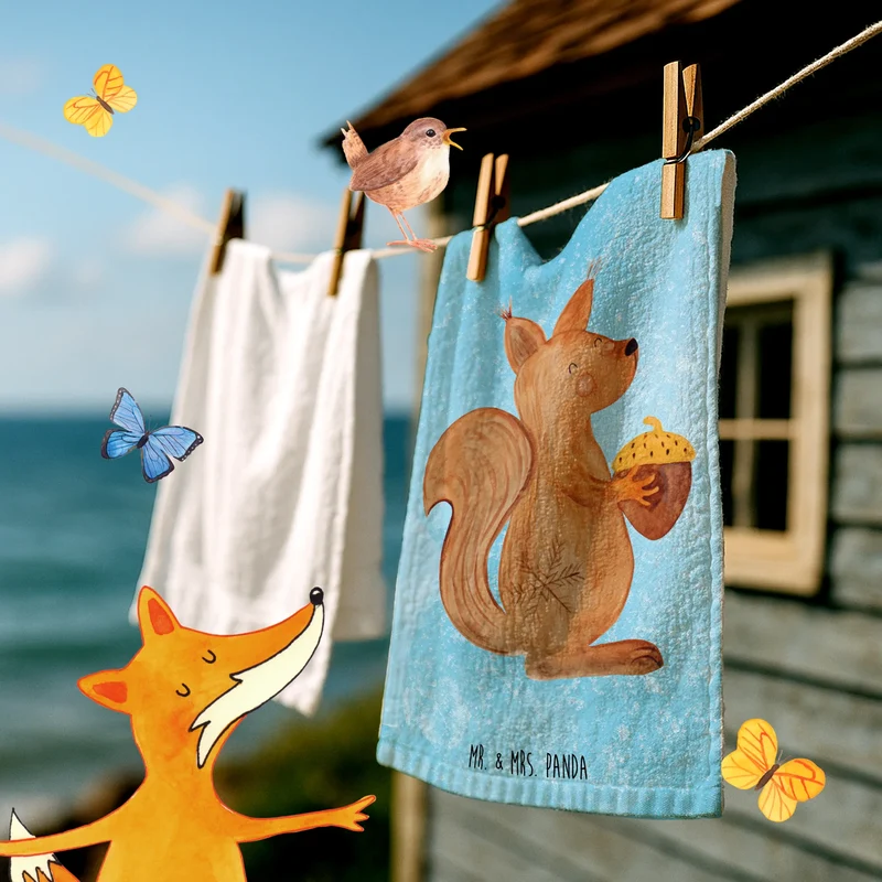 Gästehandtuch Eichhörnchen Weihnachtszeit