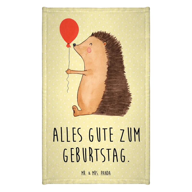 Gästehandtuch Igel Luftballon