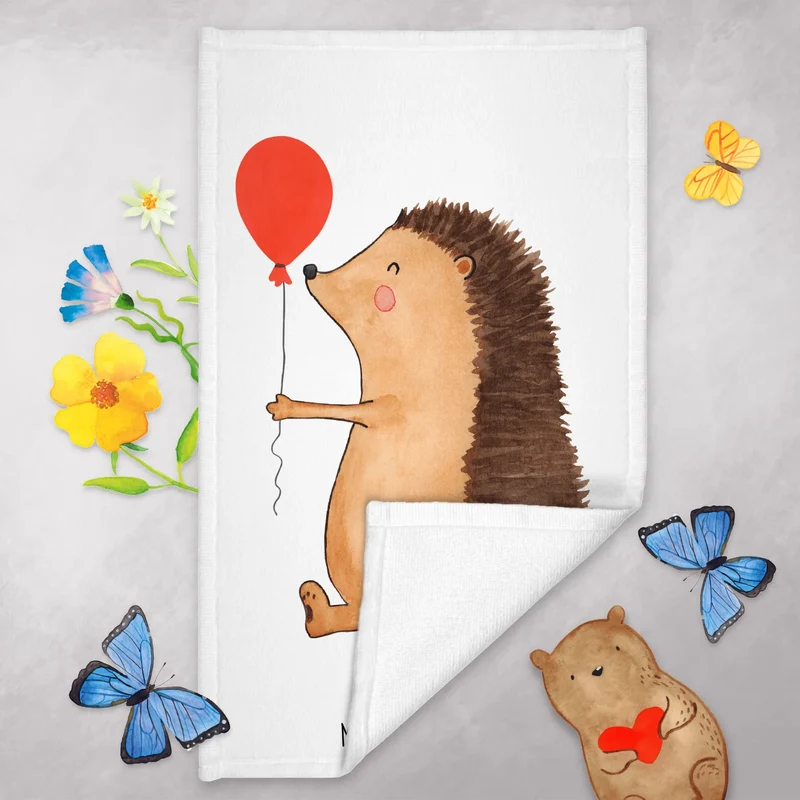Gästehandtuch Igel Luftballon