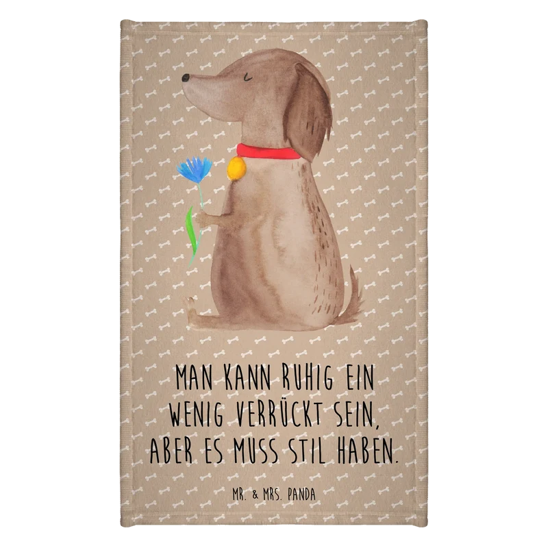 Gästehandtuch Hund Blume