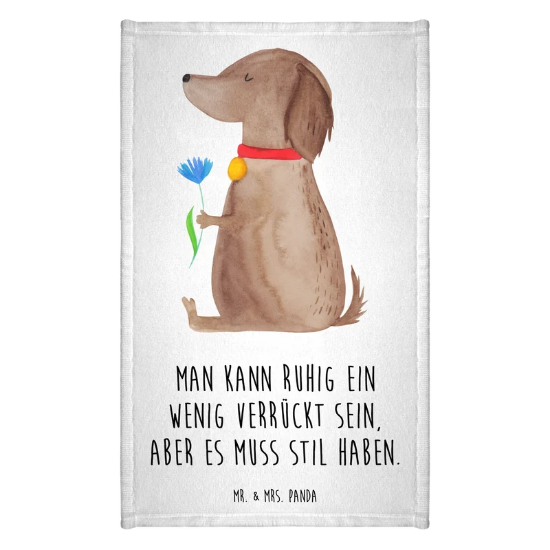 Gästehandtuch Hund Blume