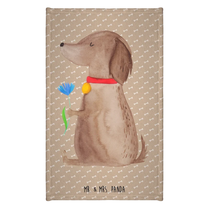 Gästehandtuch Hund Blume