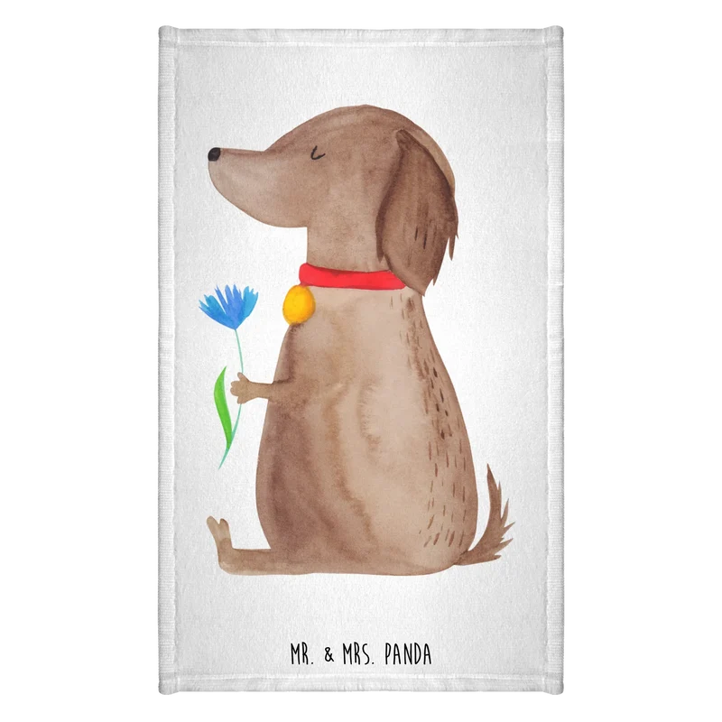 Gästehandtuch Hund Blume