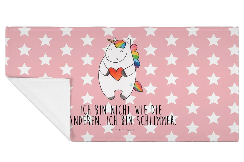 Handtuch Einhorn Herz