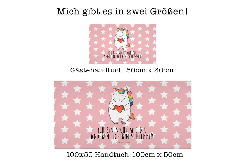Handtuch Einhorn Herz