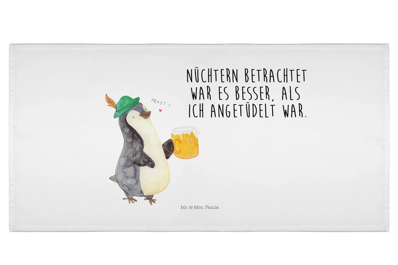 Handtuch Pinguin Bier