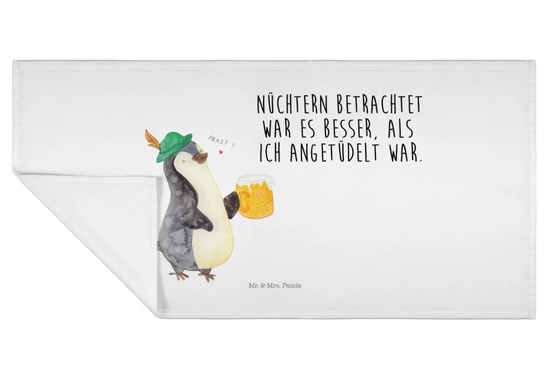 Handtuch Pinguin Bier