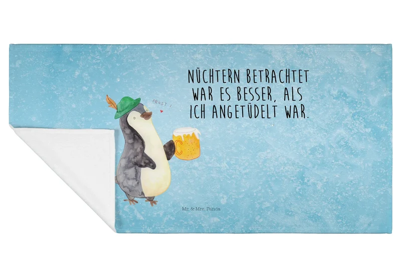 Handtuch Pinguin Bier