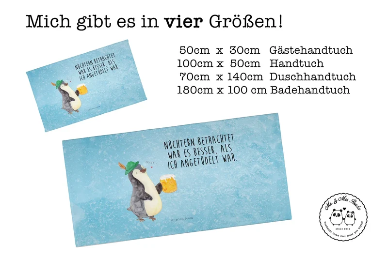 Handtuch Pinguin Bier