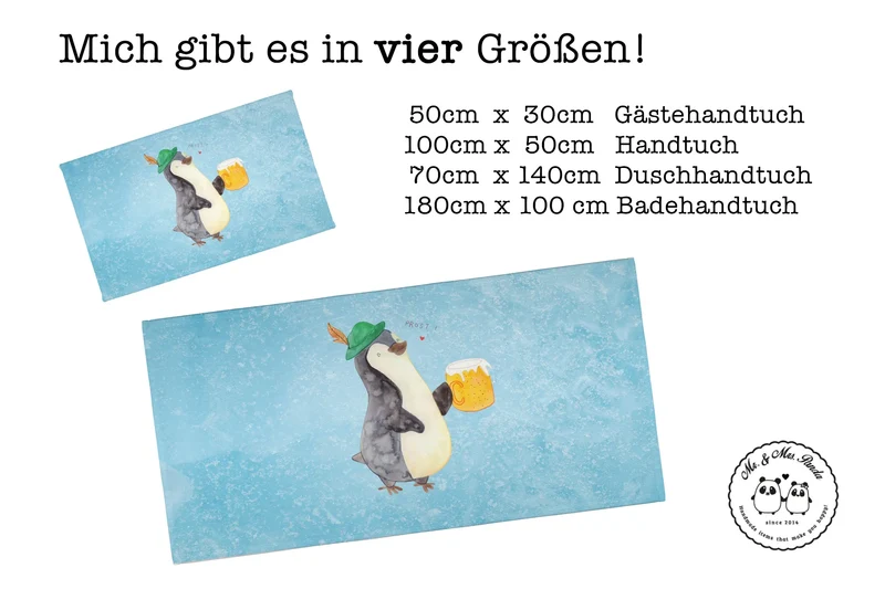 Handtuch Pinguin Bier