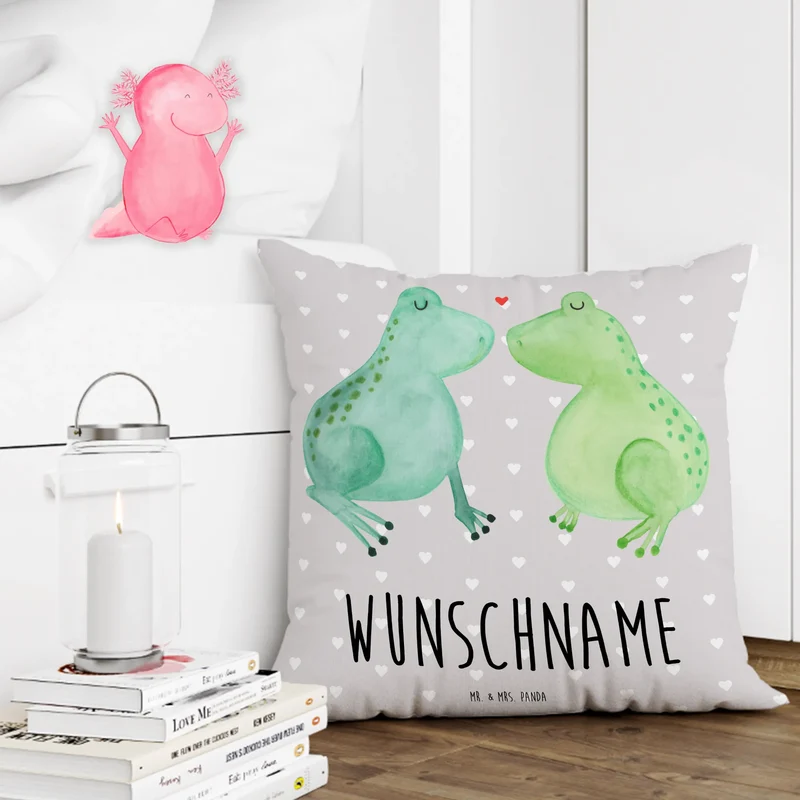 Personalisiertes Kissen Frosch Liebe