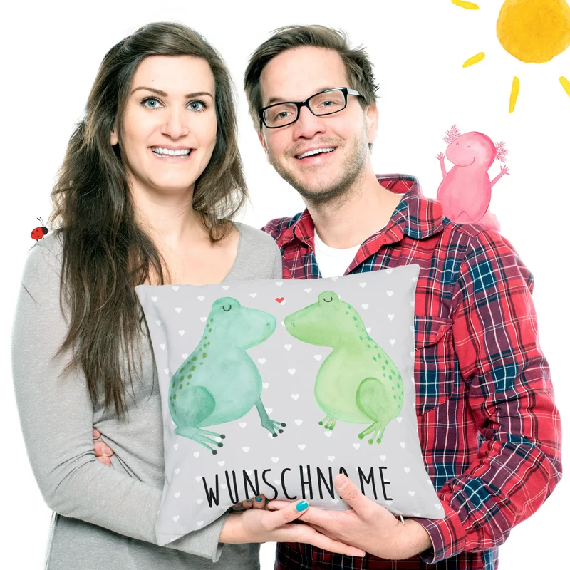 Personalisiertes Kissen Frosch Liebe