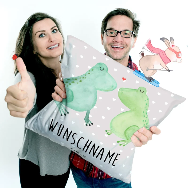 Personalisiertes Kissen Frosch Liebe
